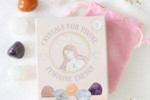 Set of 5 Crystals for Divine Feminine Energy- Amethyst, Quartz, Oplaite & Rose Quartz